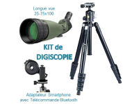 KIT Digiscopie DIGITAL OPTIC avec Longue vue 25-75x100 WP, trépied VESTA 203 AP et adaptateur smartphone