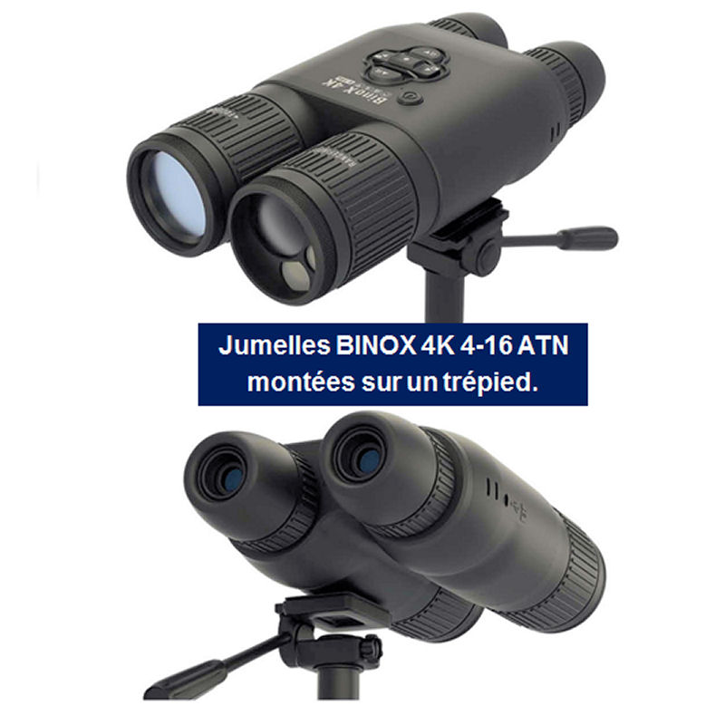 Vision nocturne numérique ATN Jumelles connectées BINOX 4K 4-16X jour et nuit