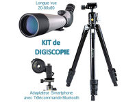 KIT Digiscopie DIGITAL OPTIC avec Longue vue 20-60x80 trépied VESTA 204 et adaptateur smartphone