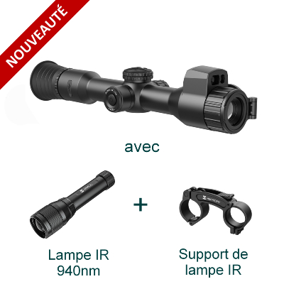 PACK Lunette jour et nuit HIKMICRO ALPEX 4K LITE A40EL avec télémètre + Lampe IR 940nm + Support de lampe IR
